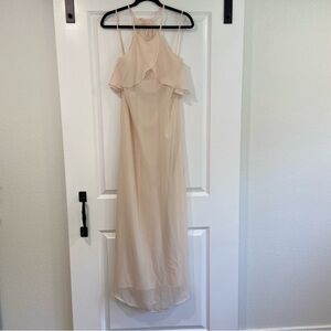 NOUVELLE AMSALE Chiffon Cream Bridesmaid Dress